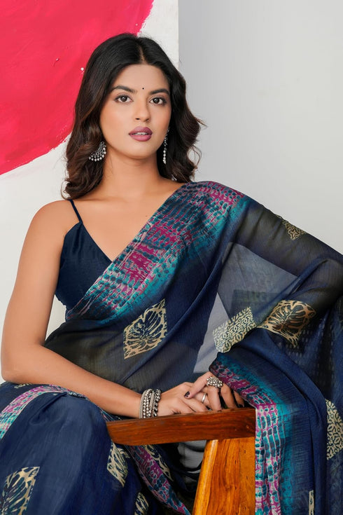 Vasthrlay Fashion Chiffon Abstrect Printed Ethnic Wear