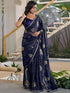 Vasthrlay Georgette Printed Unstitched Green Saree
