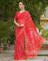 Vasthrlay Georgette Bandhani Unstitched Green Saree