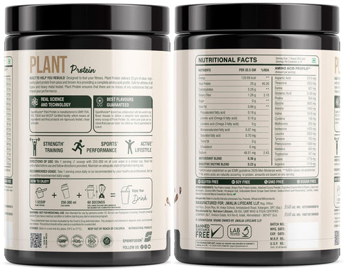 Sparkfusion Plant Protein Powder| Isolated Pea & Brown Rice Protein