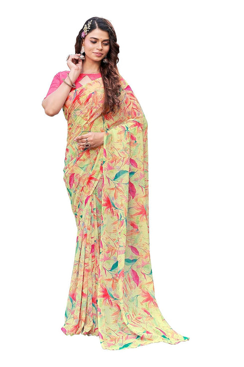 Vasthrlay Georgette Sequence White Ethnic Wear
