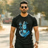 Roman Hills Black Round Neck Half-Sleeve Cotton T-Shirt for Man