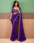 Vasthrlay Georgette Embroidery Unstitched Dark Green Saree