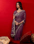 Vasthrlay Georgette Embroidery Unstitched Maroon Saree