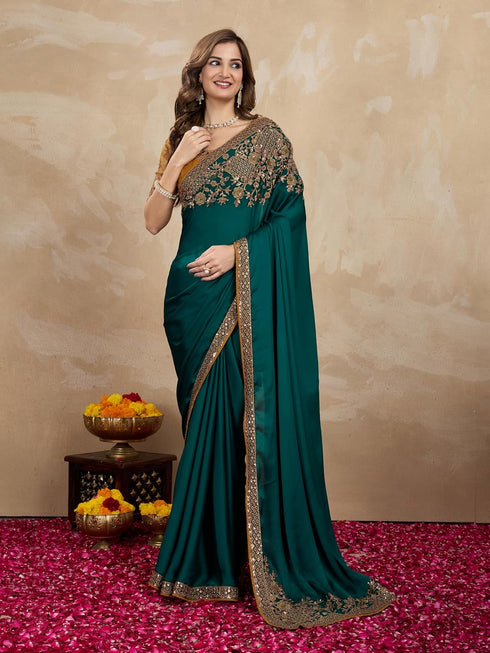 Vasthrlay Embroidery Unstitched Beige Ethnic Wear