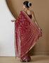 Vasthrlay Georgette Bandhani Unstitched Maroon Saree