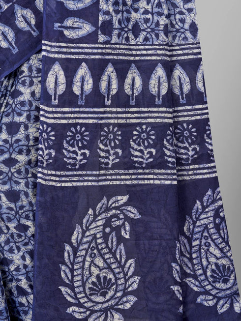 Vasthrlay Cotton Printed Mulmul Saree