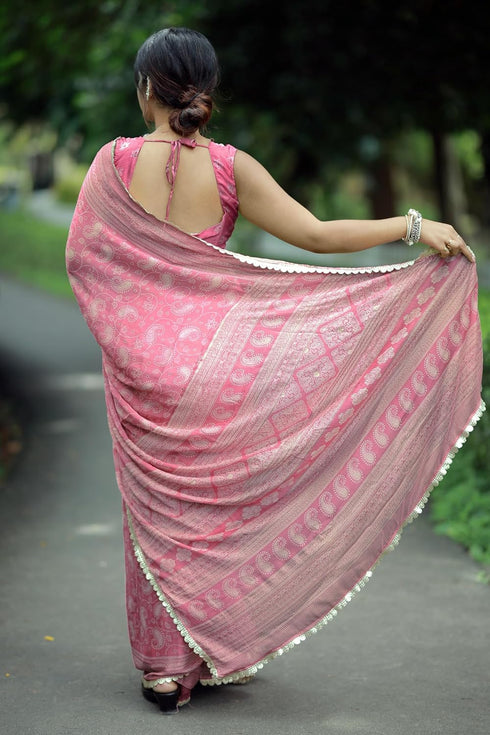 Vasthrlay Fashion Chiffon Paisley Printed Ethnic Wear