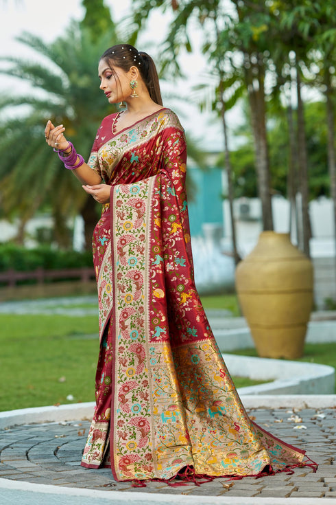 Vasthrlay Kanjivaram Unstitched Saree