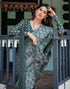 Vasthrlay Womens Printed Green Saree With Unstitched Blouse Piece