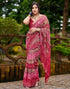 Vasthrlay Georgette Bandhani Unstitched Maroon Saree