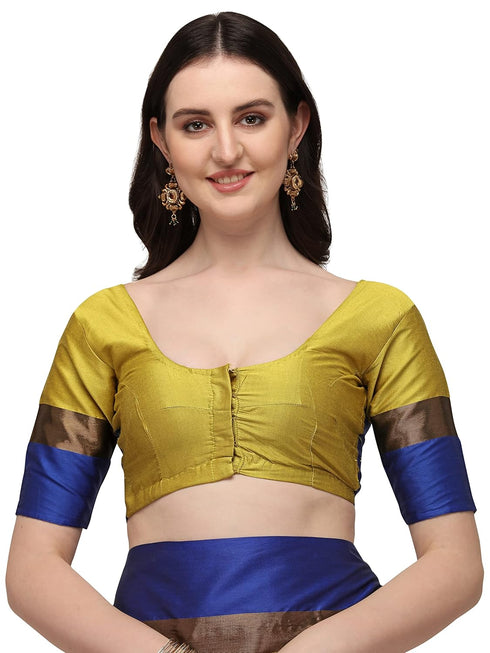Vasthrlay Peacock Embroidery Contrast Saree