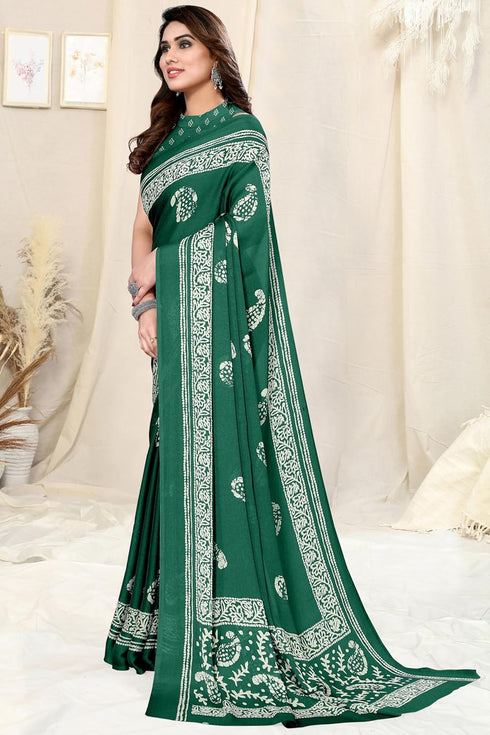 Vasthrlay Fashion Chiffon Printed Black Ethnic Wear