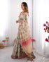 Vasthrlay Handloom Beige Blue Traditional Saree