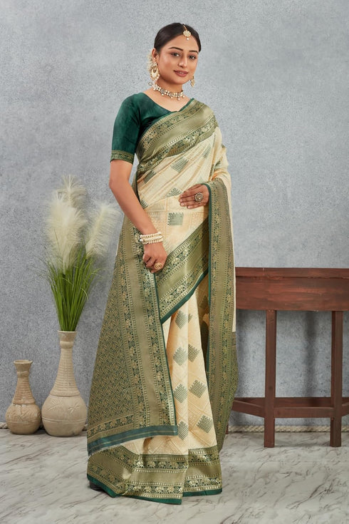Vasthrlay Design Banarasi Traditional Whitered