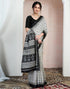 Vasthrlay Bandhani Printed Unstitched Black Saree
