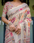 Vasthrlay Womens Printed Unstitched Light Green Saree