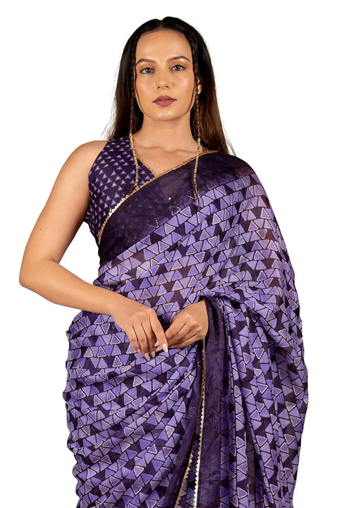 Vasthrlay Fashion Georgette Dark Multicolor Ethnic Wear