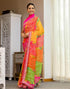 Vasthrlay Georgette Embroidery Multicolour Saree With Unstitched Blouse Piece
