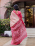 Vasthrlay Womens Printed Pink Saree With Unstitched Blouse Piece