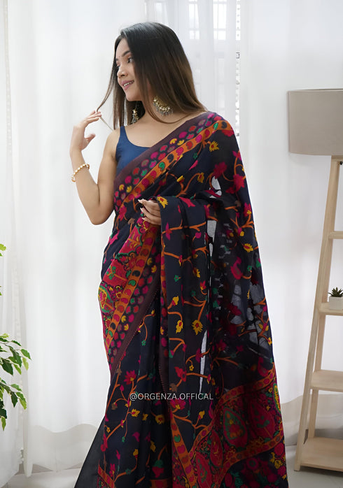 Vasthrlay Banarasi Unstitched Saree