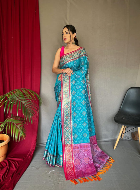 Vasthrlay Kanjivaram Patola Unstitched Ethnic Wear