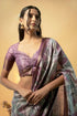 Vasthrlay Pink Geometric Print Polyester Saree With Dull Gold Zari Border And Unstitched Blouse Piece