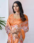 Vasthrlay Georgette Printed Unstitched Multicolor Saree
