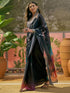 Vasthrlay Shimmer Georgette Unstitched Black Saree