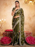 Vasthrlay Scalloped Embroidery Unstitched Light Green Saree