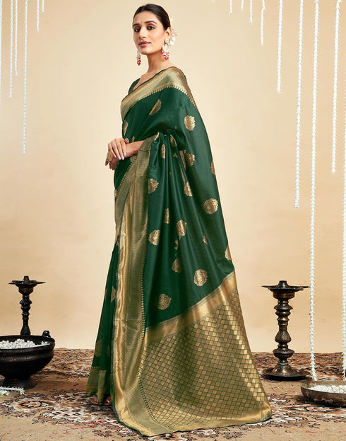 Vasthrlay Womens Banarasi Jacquard Sky Blue Saree