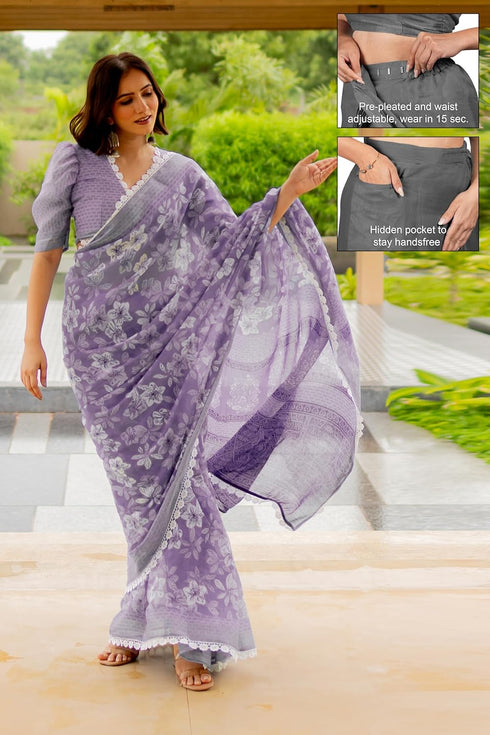 Vasthrlay Fashion Pocket Printed Readymade Ethnic Wear