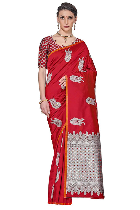 Vasthrlay Banarasi Gs Orange Ethnic Wear