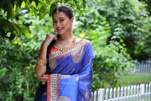 Vasthrlay Beautiful Kalamkari Contrast