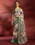 Vasthrlay Printed Jacquard Unstitched Rama Green Saree