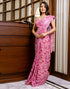 Vasthrlay Womens Printed Unstitched White Saree