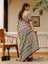 Vasthrlay Womens Printed Unstitched Beige Saree