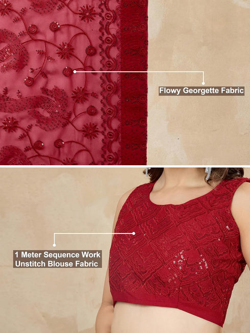 Vasthrlay Georgette Embroidery Worksaree Black Ethnic Wear