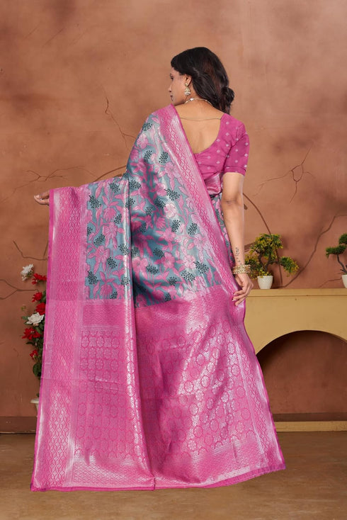 Vasthrlay Kanjivaram Blouse Purple Peachpurple