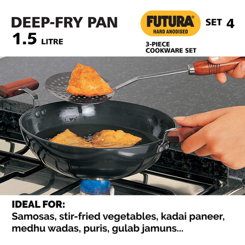 Hawkins Futura 3 Pieces Cookware Set 4 - Hard Anodised Tava