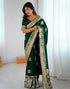 Vasthrlay Banarasi Weaving Unstitched Blue Saree