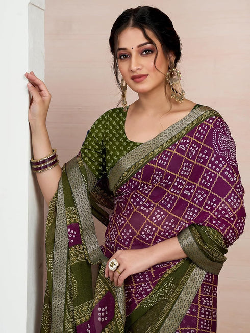 Vasthrlay Chiffon Bandhani Unstitched 4159s2944n Yellow