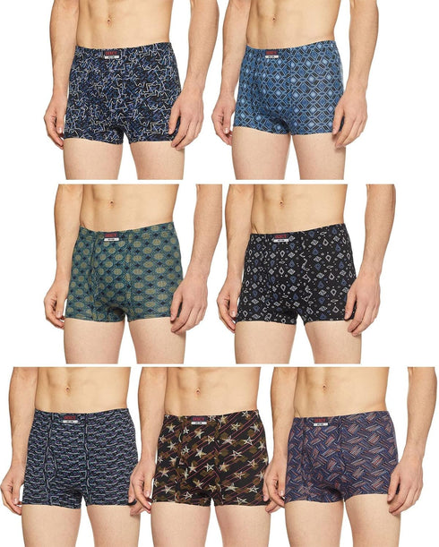 Dixcy Scott Printed Assorted Cotton Men's Trunk/Underwear - Pack of 7 (#Crazy-Trunk-85 CM) (Color & Prints May Vary)