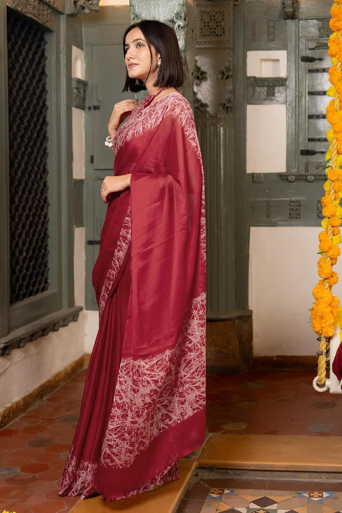 Vasthrlay Fashion Chiffon Abstrect Printed Ethnic Wear