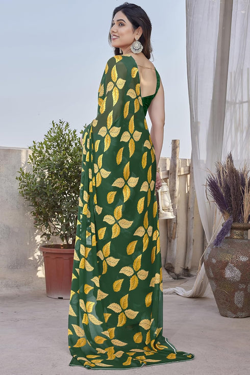 Vasthrlay Fashion Chiffon Printed Red Ethnic Wear