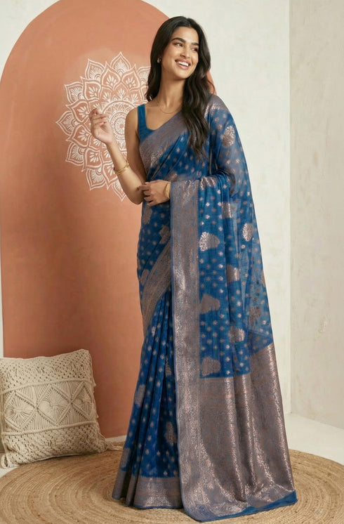 Vasthrlay Jacquard Floral Saree