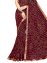 Vasthrlay Chiffon Blouse Maroon Saree