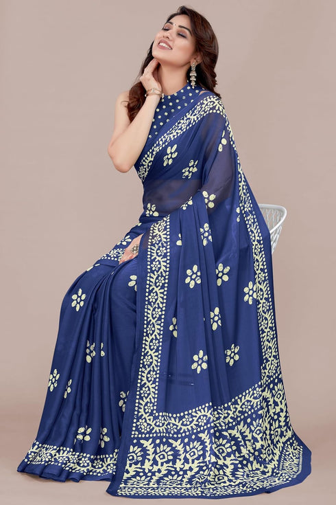 Vasthrlay Fashion Chiffon Printed Parrot Ethnic Wear