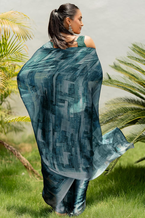 Vasthrlay Fashion Georgette Abstract Dusty Ethnic Wear