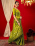 Vasthrlay Vichitra Printed Unstitched Maroon Saree